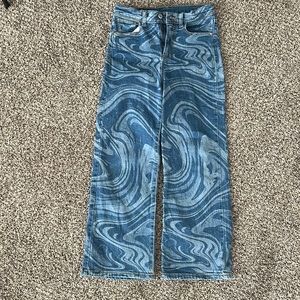 Art Class Kids Marble High waisted Flare Jeans - Size Girls 10